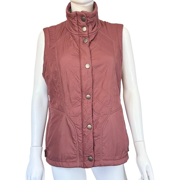 Prana Diva Vest Womens M Mauve Quilted Polyester Snap Sherpa-Lined Winter - Picture 1 of 6